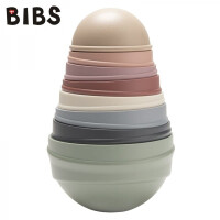 BIBS - Bibs Wobbly Tower Pastel Rainbow Wieża Dwustronna Wielofunkcyjna z Grzechotką
