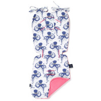 La Millou  -  Velvet Collection  -  Thick Stroller pad  -  sea Beauties ink  -  Florida Pink 