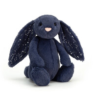 JellyCat - Bashful Królik Granatowy Gwiazdki 31cm