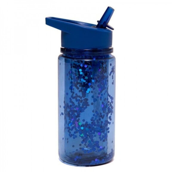 Petit Monkey - Petit Monkey  -  Bidon Transparentny ze Składanym Ustnikiem Glitter Night Blue