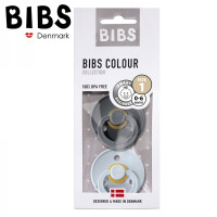 Bibs  -  2 - Pack s Iron & Baby Blue Smoczek Uspokajający Kauczuk Hevea