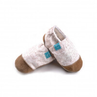 Titot  -  Kremowe Misie Kapcie ze Skórą i Skórzaną Piętką (XL ( CM:14cm  Wiek:18-24 miesiące ) )