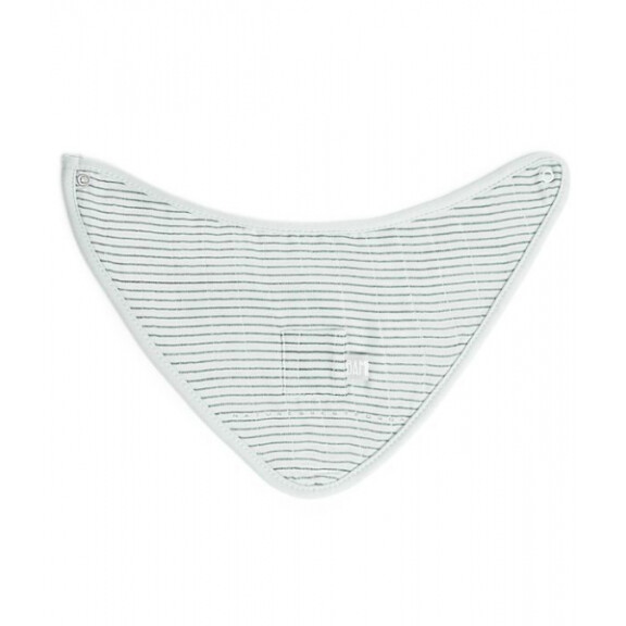 Bamboom  -  Śliniak Bambusowy Bandana, Zielone i Antracytowe Paski, 0m+