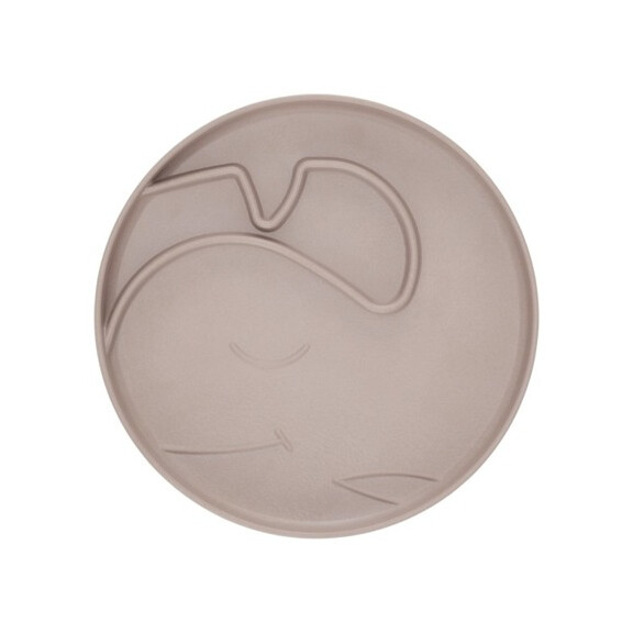 Lille Vilde - Talerzyk Bambusowy Bamboo Whale Plate Taupe