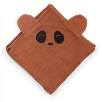 NUUROO - Nuuroo  -  2 Pieluszki z Organicznego Muślinu Panda Caramel Cafe 70 x 70 cm