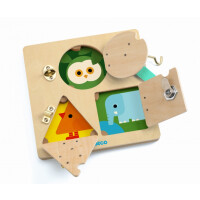 Djeco     -     Manipulacyjna Drewniana tabliczka LockBasic DJ06213