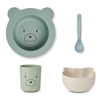Liewood - zestaw jedzeniowy JOANA BABY SET MR BEAR DUSTY MINT MIX