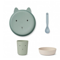 Liewood   -   Zestaw Jedzeniowy BRODY JUNIOR SET 4 PACK DUSTY MINT MIX