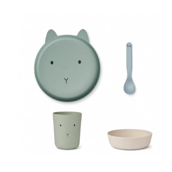 Liewood - Zestaw Jedzeniowy BRODY JUNIOR SET 4 PACK DUSTY MINT MIX