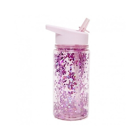  Petit Monkey  -  Bidon Transparentny ze Składanym Ustnikiem Glitter Orchid
