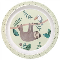 Petit Monkey - Petit Monkey  -  Talerz Płaski z Rantem z Melaminy Leniwiec