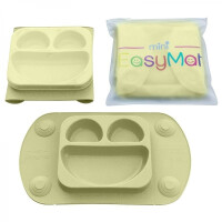 EASYTOTS - Easytots  -  Easymat Mini 2in1 Olive Silikonowy Talerzyk z Podkładką  -  Lunchbox