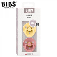 BIBS - Bibs Colour 2 - Pack Pale Butter & Dusty Pink m Smoczek Uspokajający Kauczuk Hevea