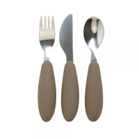 BIBS - Bibs Cutlery Set Dark Oak 3 Częściowy Zestaw Sztućców