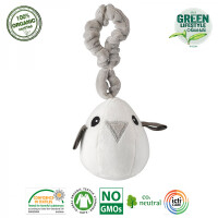 Maud n Lil Zawieszka Ćwierkająca do Wózka z Bio Organicznej Bawełny Gots Tweet The Bird Grey