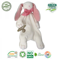 Maud n Lil Opiekun Smoczka z Organicznej Bio Bawełny Gots Rose The Bunny Comforter 2in1