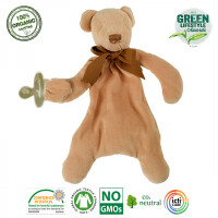 Maud n Lil Opiekun Smoczka z Organicznej Bio Bawełny Gots Cubby The Teddy Comforter 2in1