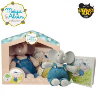 Meiya & Alvin  -  Alvin Elephant Mini Deluxe Teether Gift Set With Book