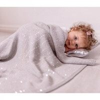 Bizzi Growin Silver Sparkling Blanket Kocyk Tkany Srebrne Iskierki