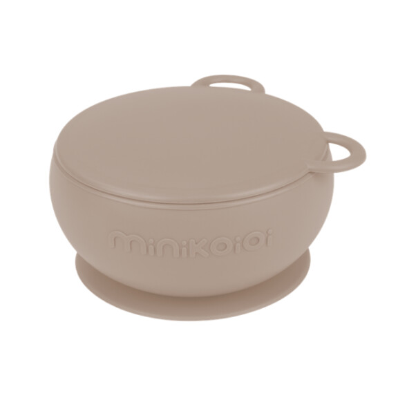 MINIKOIOI - Minikoioi Miseczka Silikonowa z Pokrywką Bubble Beige