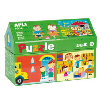 Apli Kids - Puzzle w Kartonowym Domku Apli Kids  -  w Szkole 3+