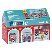 Apli Kids - Puzzle w Kartonowym Domku Apli Kids - w Straży Pożarnej 3+
