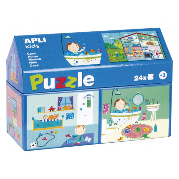 Apli Kids - Puzzle w Kartonowym Domku Apli Kids  -  w Domu 3+
