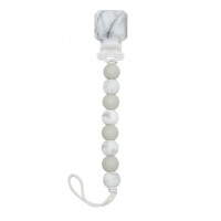 Loulou Lollipop     -    Zawieszka do Smoczka z Silikonowym Klipsem Gem    -   Marble Grey