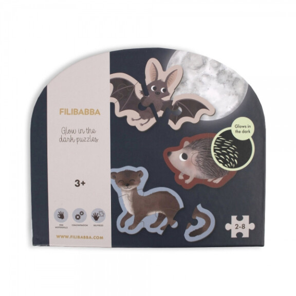 FILIBABBA - Filibabba Puzzle Świecące w Ciemności  -  Forest Friends