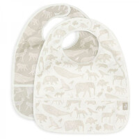 Jollein - Baby & Kids - Jollein 2 Śliniaki Wodoodporne z Kieszonką Zwierzęta Animals Olive Green