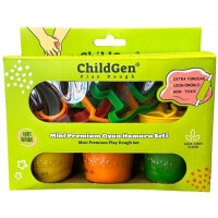 ChildGen - Childgen, Zestaw Kreatywny Mały Artysta, 100% Naturalna Ciastolina i 8 Kształtów, Mini Premium Set