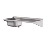 Stół przyścienny podwieszany ze zlewem 600x700 mm | ASBER, DTS-67/1-PL-L