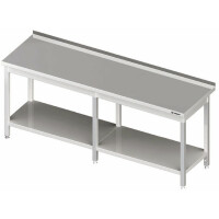 Stół przyścienny z półką, wzmocniony 2200x600x850 mm | STALGAST, 980056220