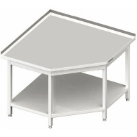 Stół przyścienny narożny z półką 600x700x850 mm | STALGAST, 980126070