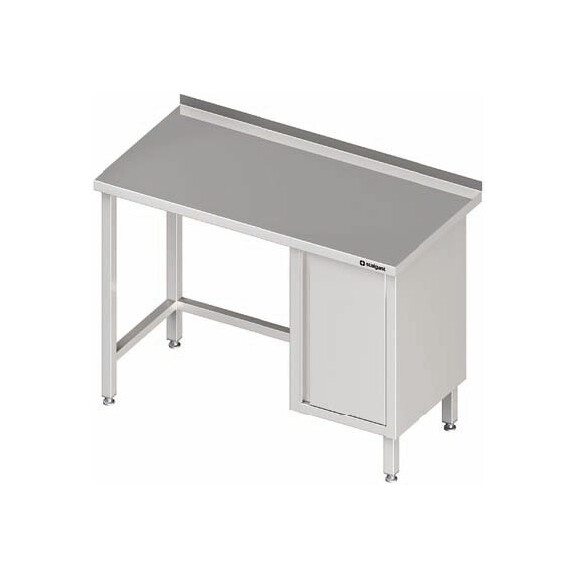 Stół przyścienny z szafką z drzwiami skrzydłowymi po prawej stronie bez półki 1700x700x850 mm | STALGAST, 980497170