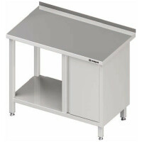 Stół przyścienny z szafką z drzwiami skrzydłowymi po prawej stronie i półką 1700x700x850 mm | STALGAST, 980517170