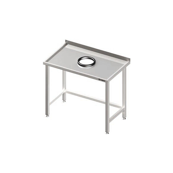 Stół przyścienny z otworem na odpady kuchenne 900x700x850 mm | STALGAST, 980927090
