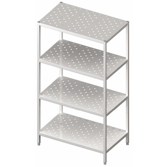 Regał magazynowy, cztery półki perforowane 700x400x1800 mm | STALGAST, 981864070