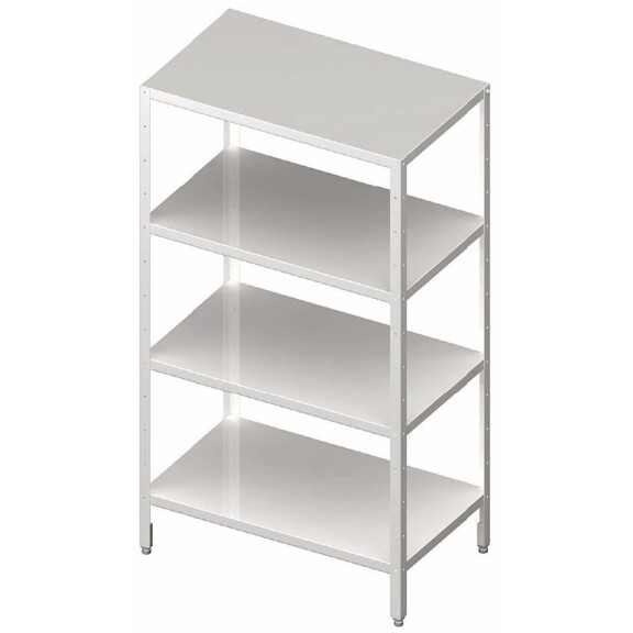 Regał magazynowy, cztery półki pełne, nogi z kątownika 800x600x1800 mm | STALGAST, 981886080