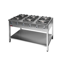 Kuchnia gazowa 6-palnikowa wolnostojąca, 1350x850x850 mm  | KROMET, 000.KG-6L