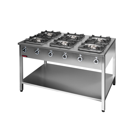 Kuchnia gazowa 6-palnikowa wolnostojąca, 1350x850x850 mm  | KROMET, 000.KG-6L