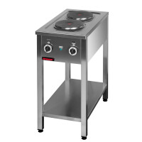 Kuchnia elektryczna 2-palnikowa wolnostojąca, 400x700x850 mm | KROMET, 000.KE-2M