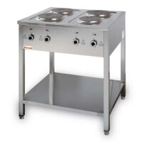 Kuchnia elektryczna 4-palnikowa wolnostojąca, 800x700x850 mm | KROMET, 000.KE-4M