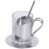 Szklanka do herbaty na nierdzewnej podstawce 0,15 l | CONTACTO, 569/150