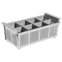 Pojemnik polipropylenowy na sztućce do zmywarek, szary 430x210x150 mm | CONTACTO, 2512/042