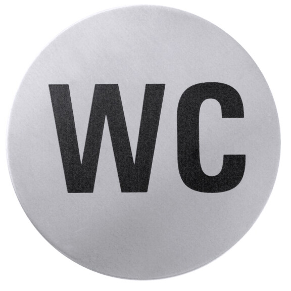 Tabliczka samoprzylepna ze stali nierdzewnej „WC” | CONTACTO, 7661/001
