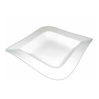 Porcelanowy talerz do zupy 22 x 22 cm | AMBITION, Fala