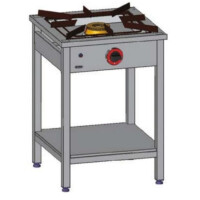 Taboret gazowy z półką 60x60x85 cm, 1 palnik: 5 kW, wysoki | EGAZ, TG-105.III