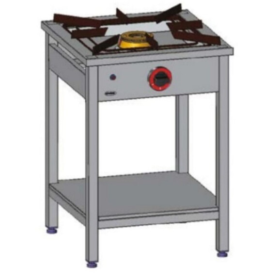 Taboret gazowy z półką 60x60x85 cm, 1 palnik: 7 kW, wysoki | EGAZ, TG-107.III
