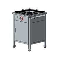 Taboret gazowy z szafką 60x60x85 cm, 1 palnik: 5 kW, wysoki | EGAZ, TG-105.IV